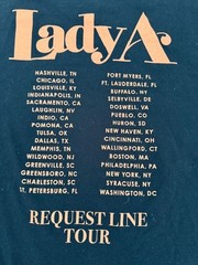 Lady Antebellum Black 2023 Country Music Request Line XL Tour T Shirt 2 Sided