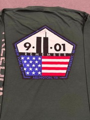 Port & Company Performance T Shirt Mens Large Olive Green American Flag Remember