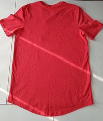 Nike M Rio Red Crew Neck T-shirt Bonded Chest Pocket Drop Cut Hem 100% Cotton
