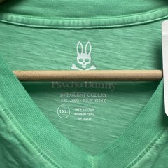 Psycho Bunny NEW Men’s Sz 1XL Green Basic V-Neck Embroidered Logo Cotton T-Shirt