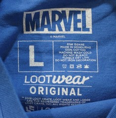 Loot Crate Unisex Adult’s Marvel Deadpool Cannonball T-Shirt EH6 Blue Large