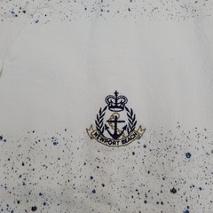Vintage 90s Newport Beach Shirt XL 24×28 White Blue Stripes