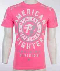 AMERICAN FIGHTER Men’s T-Shirt MADISON Athletic Biker GYM Pink MMA