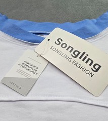 Songling New Trend Mens Pullover Shirt XL White Blue NWT
