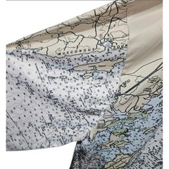 A1A Outfitters Mens XXXL Maine Nautical Chart Sun Shirt 50 SPF Long Sleeve Map
