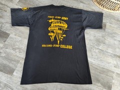 Vintage Army First Jump Second Jump College Military T-Shirt Single Stitch Sz L
