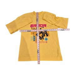 Asos Collusion Long Sleeve Graphic Print ‘Error’ T-Shirt Yellow Cotton Men’s XS