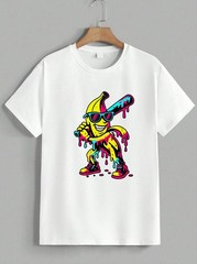 Funny Banana Baseball Drip T-Shirt Cool Graphic Pop Art Sports Tee Shirt Unisex