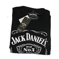 Adult Unisex Jack Daniel’s Whiskey Old No. 7 Tennessee Logo Bottle Label T-shirt
