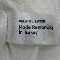 Marine Layer Mens Colorblock Jacob Long Sleeve Tee Mint Coral White L/XL 13398