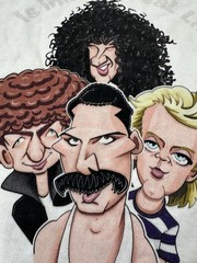 Queen Bohemian Rhapsody Caricature T Shirt Men’s XXL Freddie Mercury Tee NWT NEW