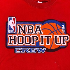 Vintage Fruit of the Loom Mens Red NBA Hoop It Up Crew 3 On 3 T-Shirt Size XL