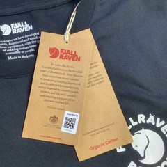Fjallraven Kanken T-shirt Boston Black Organic Cotton Unisex Size XS NWT