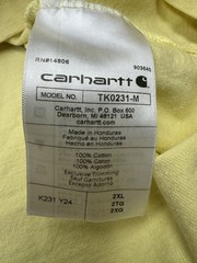 Carhartt Yellow Loose Fit Cotton Knit Crew Neck Long Sleeve T-Shirt Men 2XL