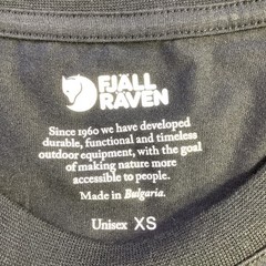 Fjallraven Kanken T-shirt Boston Black Organic Cotton Unisex Size XS NWT
