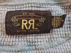 Ralph Lauren RRL Henley Shirt Blue M Thermal Long Sleeve