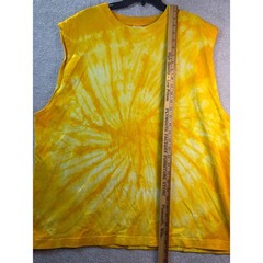Vintage Everlast Muscle Tank Shirt Mens XL Yellow Tie Dye Sleeveless USA Boxing