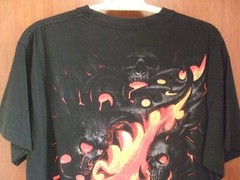 RARER SPIRAL DIRECT LAVA SKULL T SHIRT .LARGE SIZE.