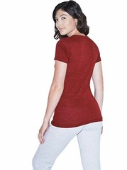 American Apparel Women’s Tri-Blend Slim Fit Crewneck Short Sleeve Track T-Shirt