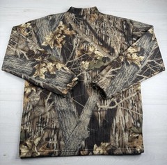 Vtg Sasquatch Mossy Oak Camo Henley Sweatshirt Long Sleeve Faded USA Made Men XL
