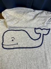 Vineyard Vines Hoodie Shirt Men Medium Lightweight Pullover Whale Logo Gray