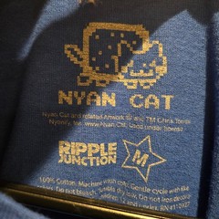 VINTAGE Nyan Cat Ripple Junction Shirt, Blue, Size Unisex Medium