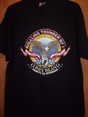 ROLLING THUNDER NY 1 Coney Island 07 black L t shirt tribute to Vets