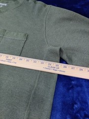 Duluth Shirt Mens XLT Green Thermal Henley Long Sleeves Heavyweight Pullover