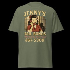 Jenny’s Bail Bonds 867-5309 Vintage Graphic Tee 5xl, 4xl, 3xl, 2xl, XL, L, M, S