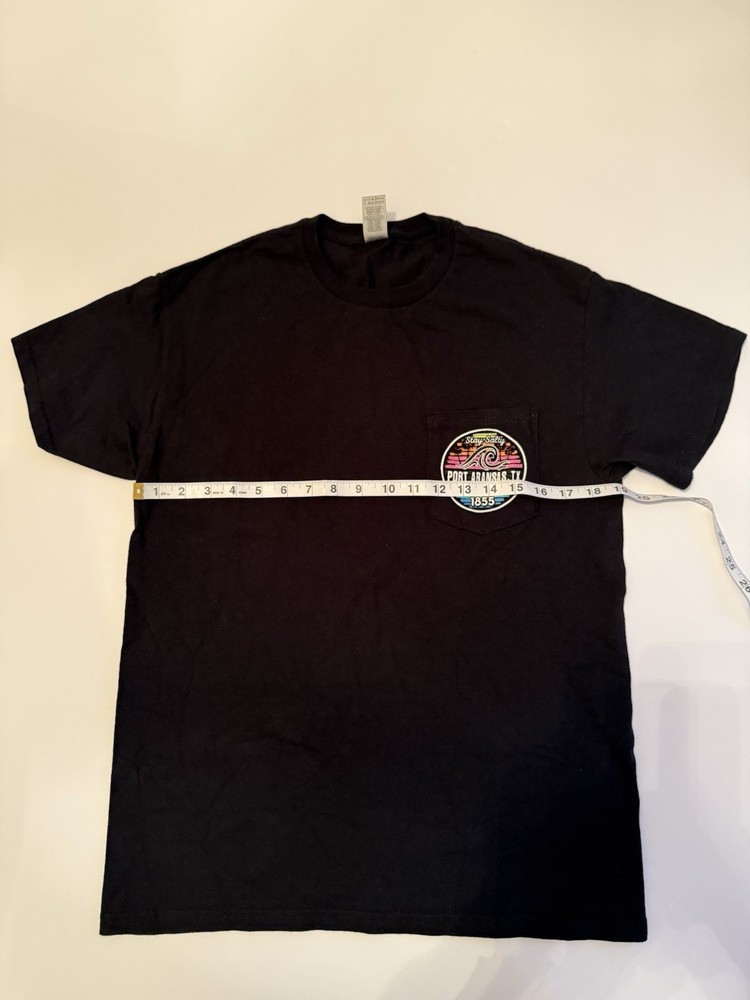 Gildan Men’s Medium Port Aransas TX Stay Salty Black T-Shirt