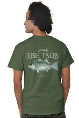 Gill McFinns Striped Bass Angler Fishing Womens or Mens Crewneck T Shirt Tee