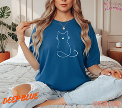 Unisex Minimalist Cat Heart T SHIRT,T shirt women,T shirt men,T shirt vintage