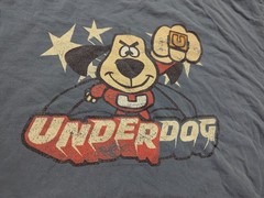 Vintage Underdog Blue SHIRT (3XL) TV Cartoon Dog Character 3X Y2K Distressed