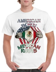 American Born Mexican Roots Men’s T-Shirt Small to 3-XLarge