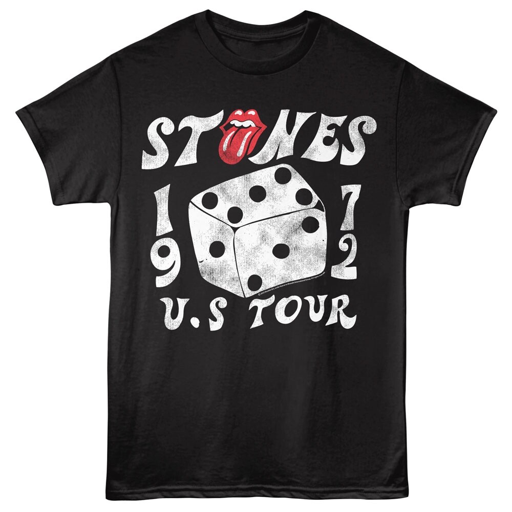 The Rolling Stones T-Shirt Music 1972 US TOUR Mick Jagger New Black Merchandise