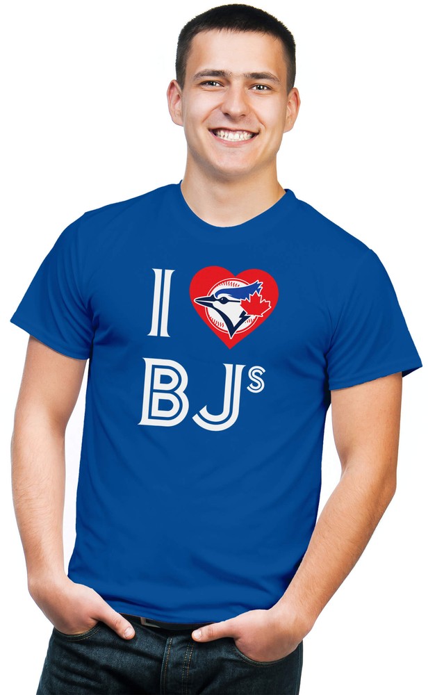 BSW Men’s I Love BJ’s Jays Baseball Sex Humor Heart Shirt