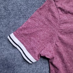Massive T-Shirt Small Maroon Heathered V-Neck Contrast Trim Short Sleeve Tee