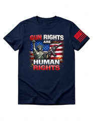 Gun Rights Are Human Rights T-Shirt 2nd Amendment Statue of Liberty Flag