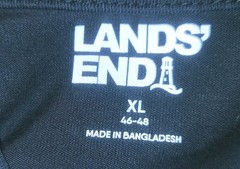 Lands’ End Mens XL Long Sleeve Henley Shirt Navy Blue
