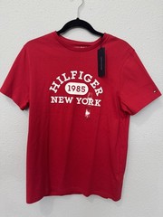 Tommy Hilfiger Mens Red New York Logo Crew Neck Short Sleeve T-Shirt Size S