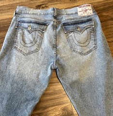 True Religion Mens Light Wash Denim Jeans 38