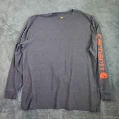 Carhartt Shirt Mens XL Gray Long Sleeve Original Fit Graphic Crew T-Shirt K231