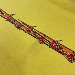 Vintage Diablo Paintball T-Shirt Men Sz XL Y2K Graphic Crew Yellow Short Sleeve