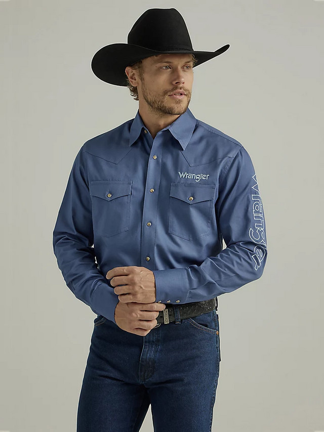 Wrangler® TEAM LOGO BIJOU BLUE – MENS SHIRT