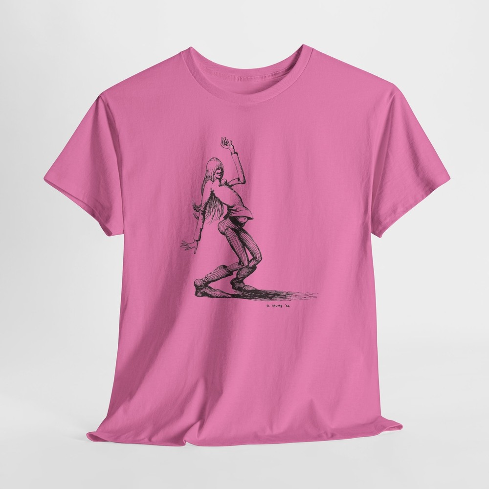 1966 Groovy Hippy Girl Illustration by Robert Crumb Unisex Tee, T-Shirt, Shirt