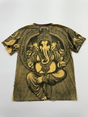 Men’s Brown Ganesha Graphic T-Shirt Kids Crew Neck Cotton Size Medium