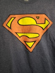 Superman T-Shirt, Adult Small Navy Blue, Comics Superhero Graphic Tee