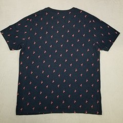 George Men’s Navy Pink Flamingo All Over Print T-Shirt Size Large Classic