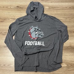 District The Perfect Tri Adult Grey Hooded Bulldog Football Top Size XL (A25)