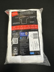 NEW Hanes Men’s Tagless White T-Shirts 3 Pack Size Medium Cotton Lay Flat Collar
